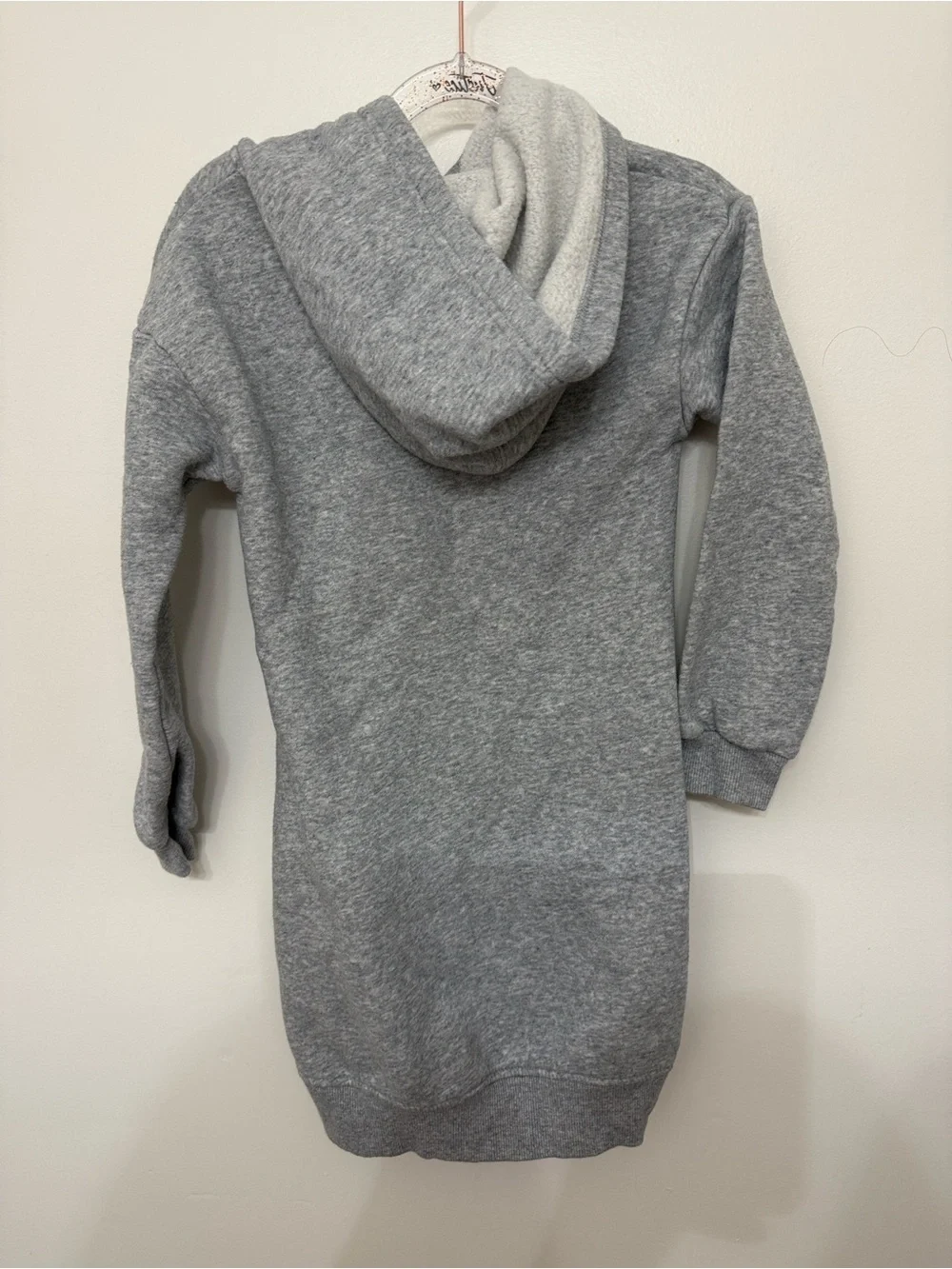 Calvin Klein Gray Hoodie Dress with Pink CK Logo